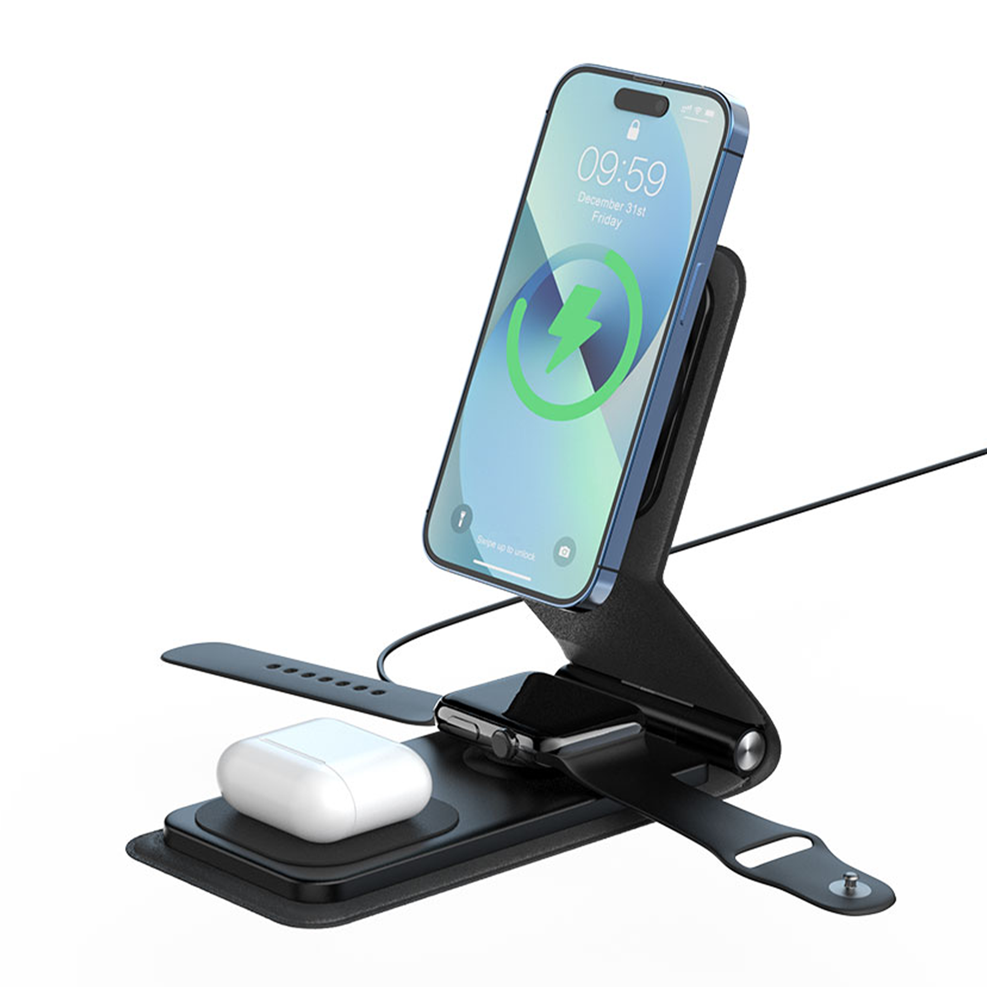 AXS 3-in-1 Portable Magnetic Wireless Charger Stand
